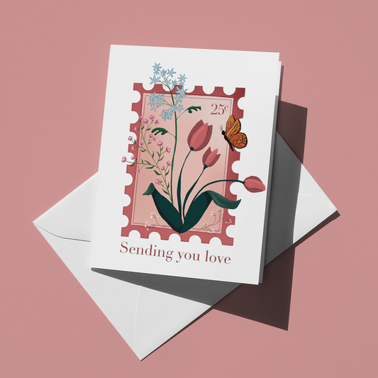 Sending You Love - Floral Stamp Card