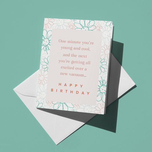 Funny Birthday Card - Vacuum