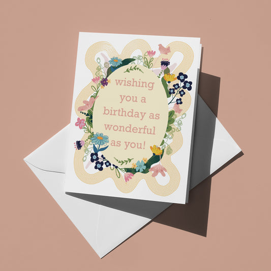 Whimsical Floral Birthday Card